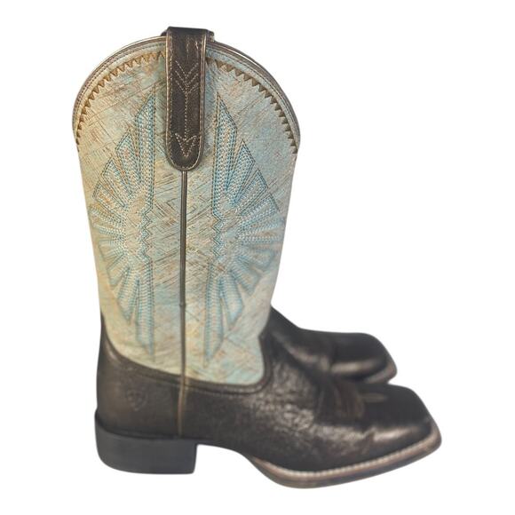 Ariat Women’s Round Up Rio Dark Bronze Leather Western Boots Size-8.5B - Picture 4 of 13